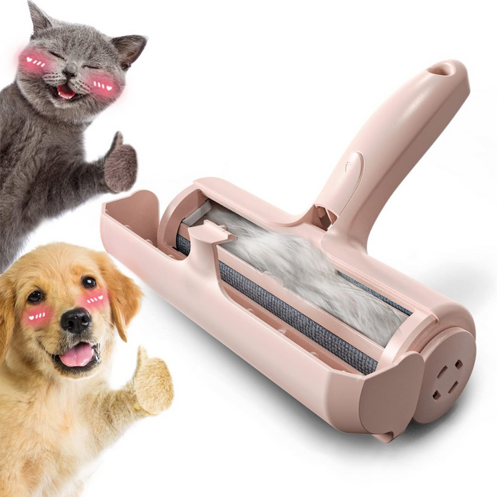 Rosa Tierhaarentferner Rolle, Haustierpflege, Katzen- und Hundehaarbürste, effektiv, tragbar.