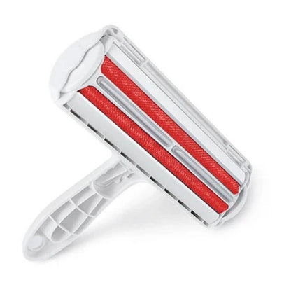 Weißer Tierhaarentferner mit roter Rolle, Fusselrolle, Haustierpflege, Kunststoff, Handgerät