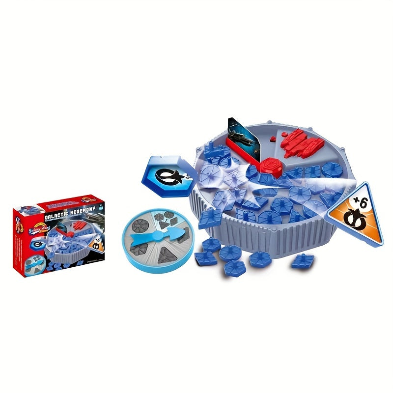 Galactic Hockey Spielset, blau-grau, mit Spielfiguren und Karten, für Kinder ab 6 Jahren.