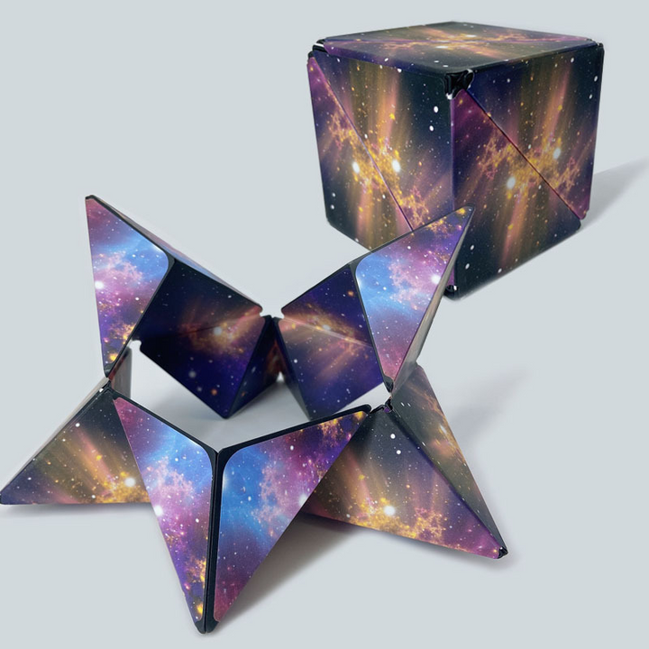Galaxie-Würfel-Puzzle, bunt, faltbar, geometrisches Spielzeug, 3D-Form, Kinder, Erwachsene.