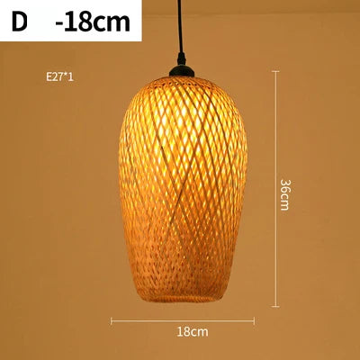 Hängelampe aus Rattan, 18cm Durchmesser, warmes Licht, E27 Fassung, moderne Beleuchtung.