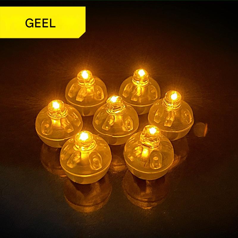 Gelbe LED-Lichter, rund, warmweiß, energiesparend, ideal für Dekoration und Beleuchtung.