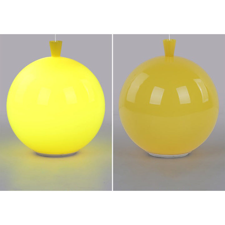 Gelbe Kugellampe aus Glas, modernes Design, Innenbeleuchtung, dekorative Tischleuchte.