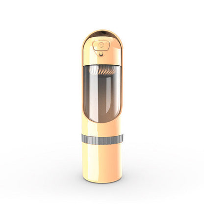 Gelber tragbarer Staubsauger, kabellos, kompakt, für Auto und Haushalt, modernes Design.