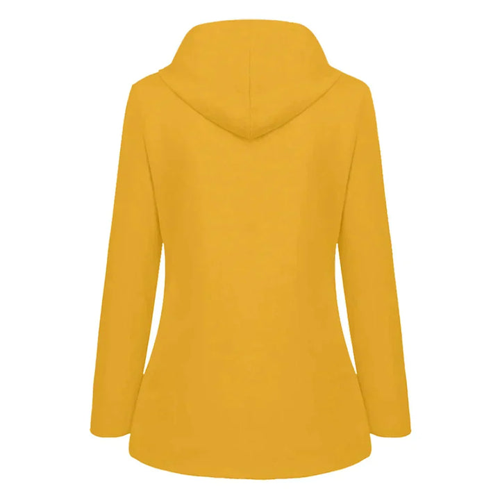 Gelber Kapuzenpullover Damen, langärmelig, Baumwolle, modisch, bequem, Freizeitkleidung.
