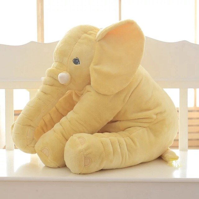 Gelbes Plüschelefant Kuscheltier, weich, groß, Kinderzimmer Dekoration, Geschenkidee.