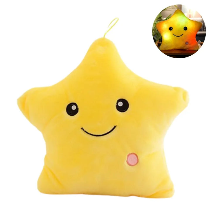 Gelbes Sternkissen für Kleinkinder, Plüsch, lächelndes Gesicht, Dekoration, Geschenkidee.