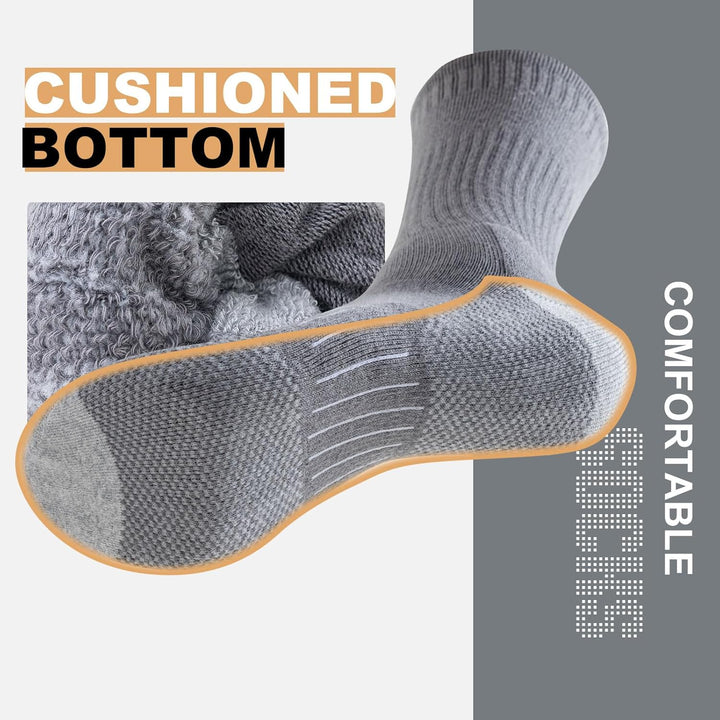Graue gepolsterte Socken, bequem, atmungsaktiv, ideal für Sport und Alltag.