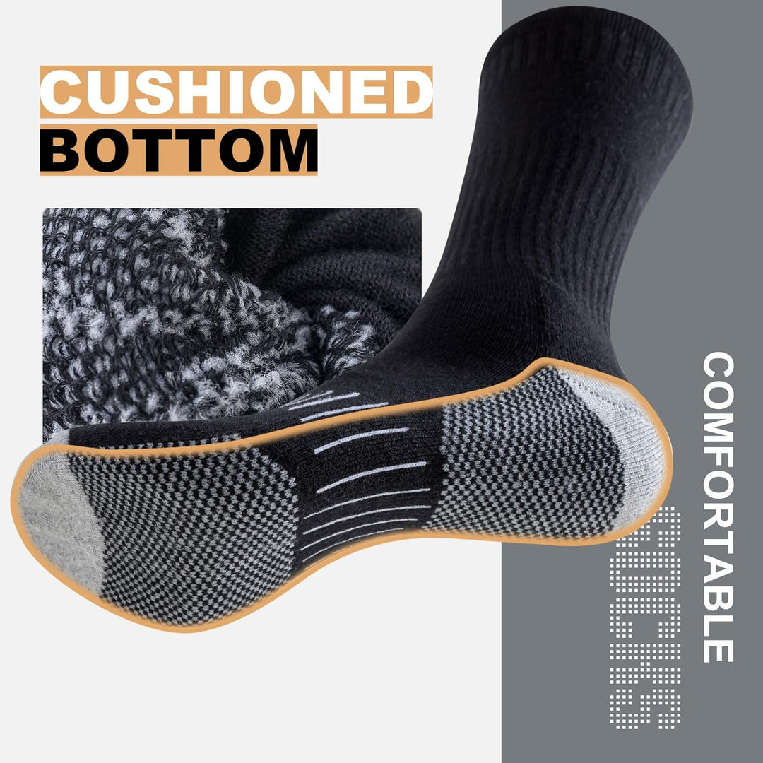 Schwarze gepolsterte Socken, bequem, rutschfest, ideal für Sport und Alltag.