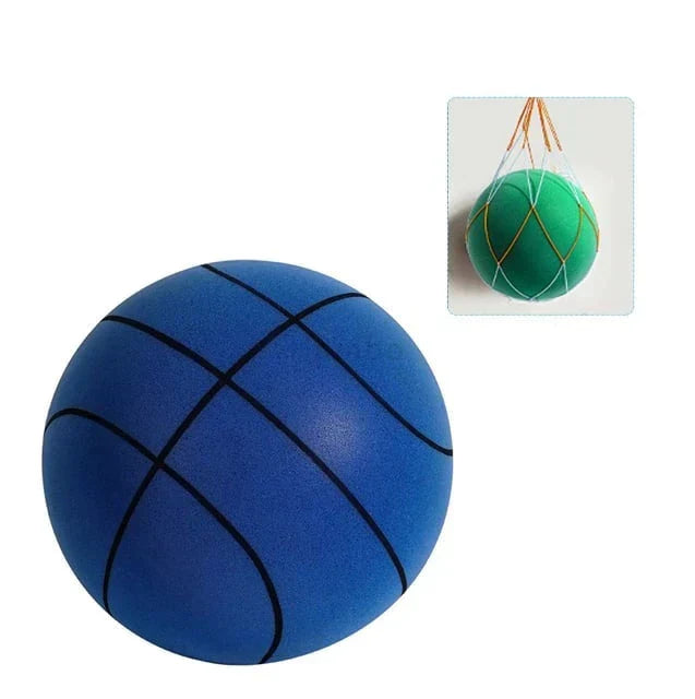 Blauer geräuschloser Basketball, rutschfest, ideal für Indoor-Spiele, langlebig, umweltfreundlich.