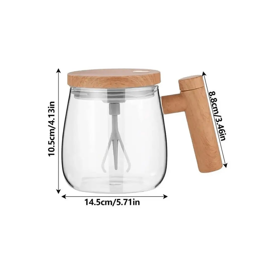 Transparenter Glasbehälter mit Holzdeckel und Griff, 14,5 cm, Küchenzubehör, modern.