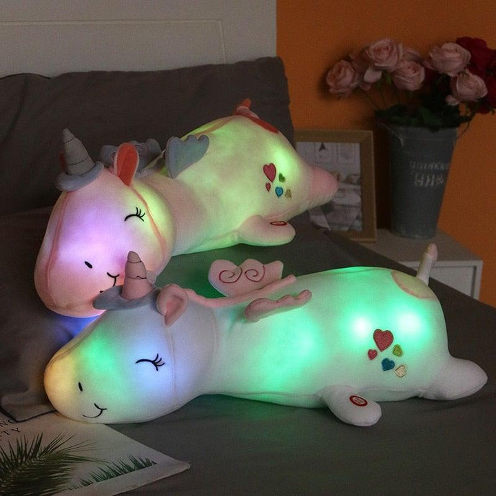 Světlý plyšový jednorožec s LED funkcí – Glowie