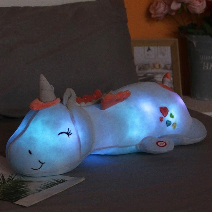Světlý plyšový jednorožec s LED funkcí – Glowie