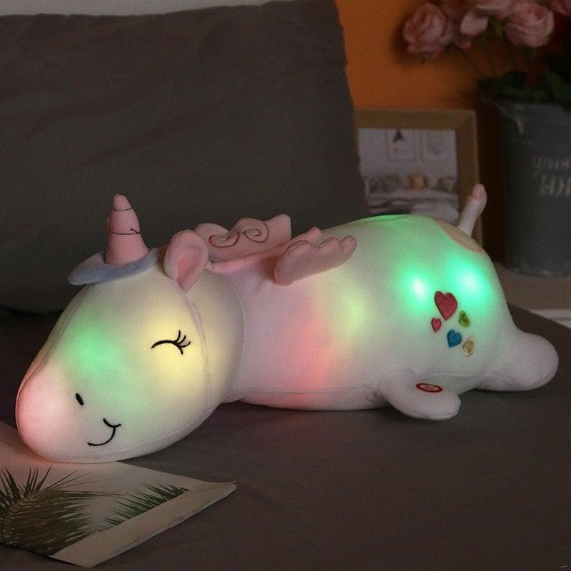 Světlý plyšový jednorožec s LED funkcí – Glowie