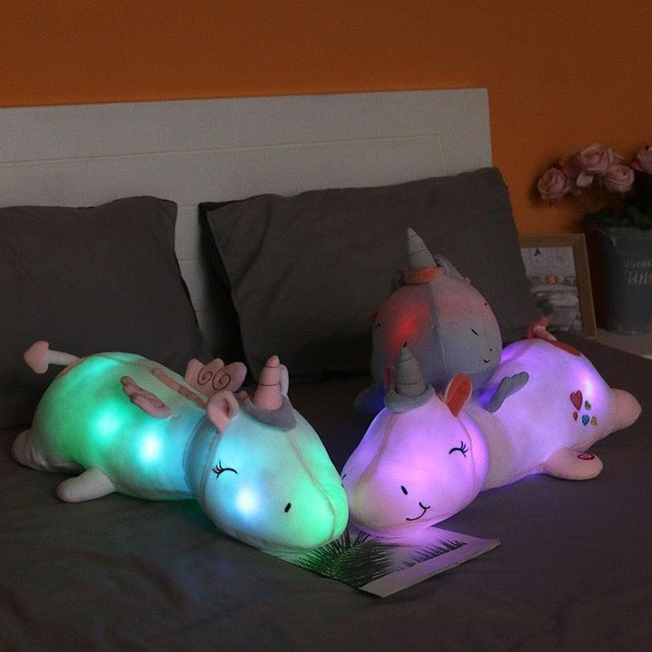 Světlý plyšový jednorožec s LED funkcí – Glowie