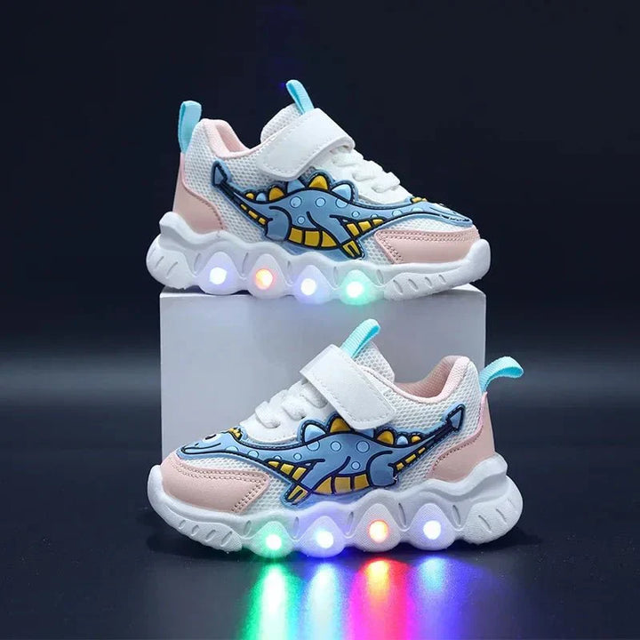 Svítící dinosaurí boty pro děti s suchým zipem – GlowSteps
