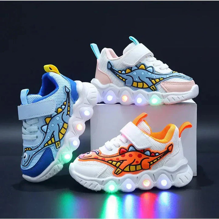 Svítící dinosaurí boty pro děti s suchým zipem – GlowSteps