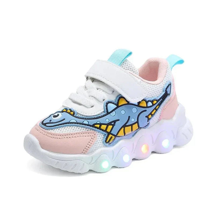 Svítící dinosaurí boty pro děti s suchým zipem – GlowSteps