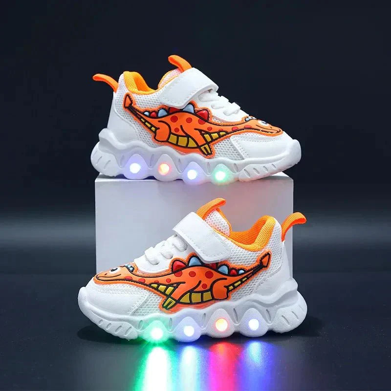 Svítící dinosaurí boty pro děti s suchým zipem – GlowSteps
