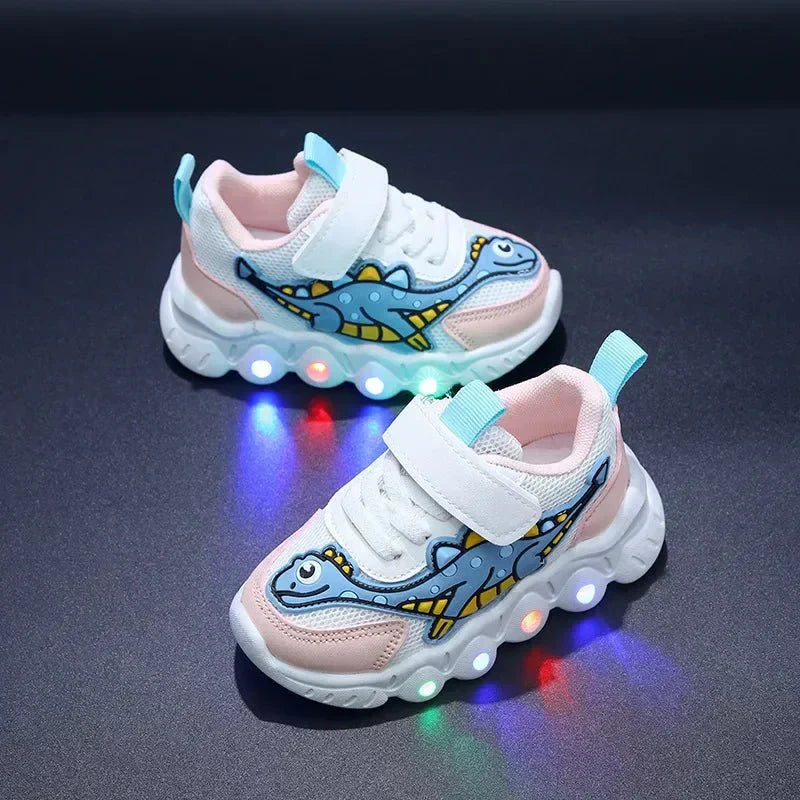 Svítící dinosaurí boty pro děti s suchým zipem – GlowSteps