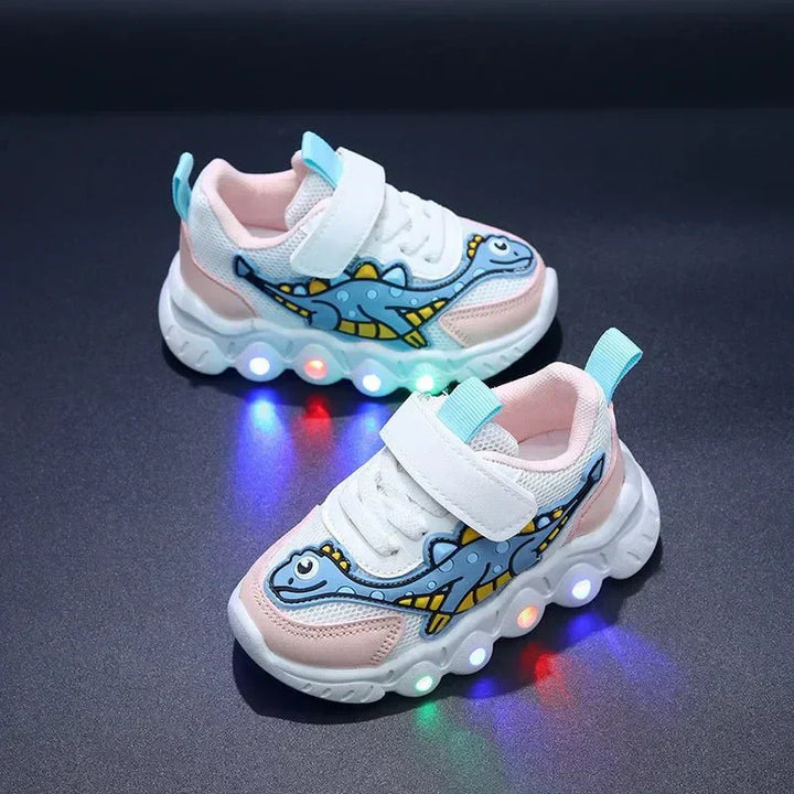 Svítící dinosaurí boty pro děti s suchým zipem – GlowSteps