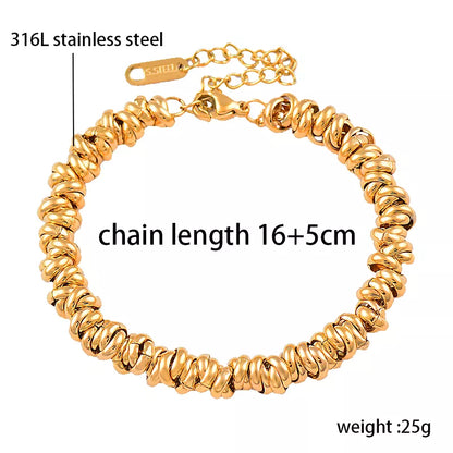 Goldenes Armband aus 316L Edelstahl, Kettenlänge 16+5cm, Gewicht 25g, modisches Schmuckstück.
