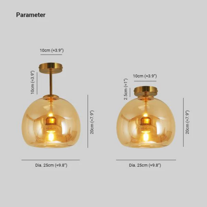 Goldene Glas-Pendelleuchte, modern, 25cm Durchmesser, ideal für Wohnzimmer oder Esszimmer.