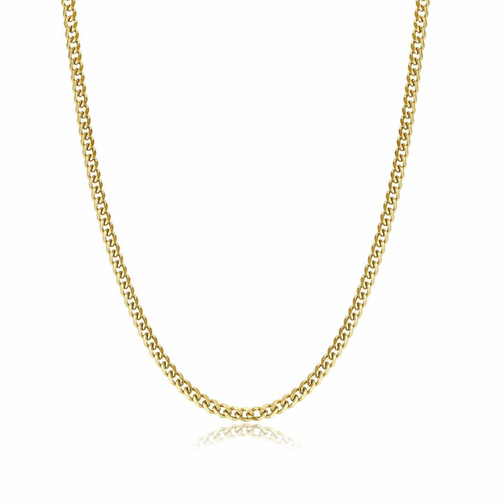 Goldene Herren-Halskette, Kettenmuster, elegantes Schmuckdesign, modisches Accessoire.