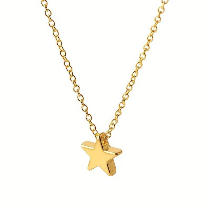 Goldene Stern-Halskette, zierlich, modisch, Damen-Schmuck, Geschenk, elegantes Design.