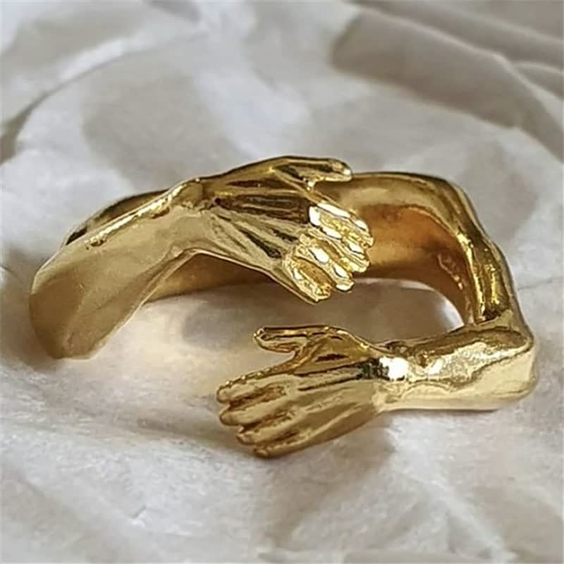 Goldener Armreif in Form von Armen, einzigartiges Design, Schmuckaccessoire, Geschenkidee.