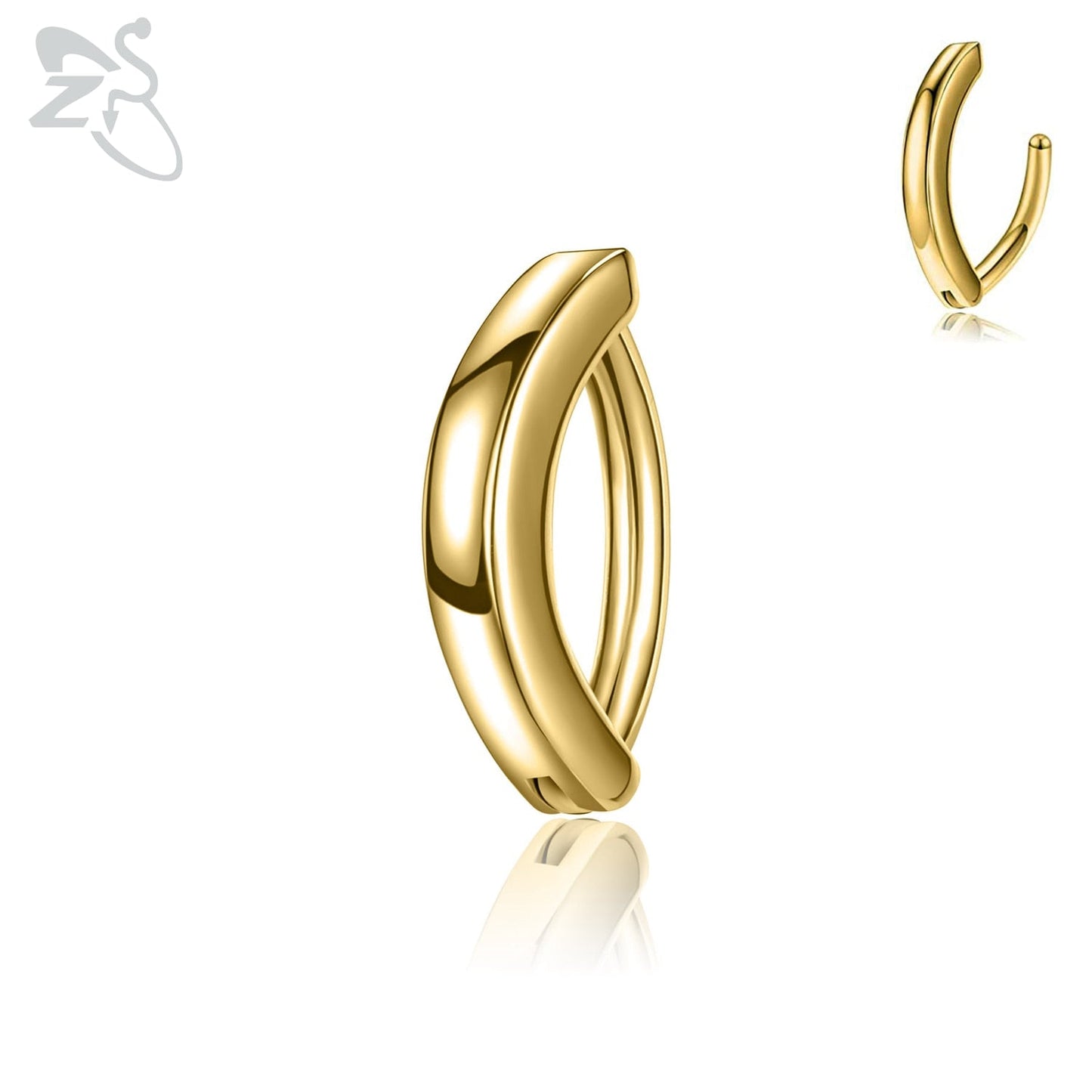 Goldener Nasenring aus Edelstahl, glänzend, minimalistisch, Piercingschmuck, unisex.