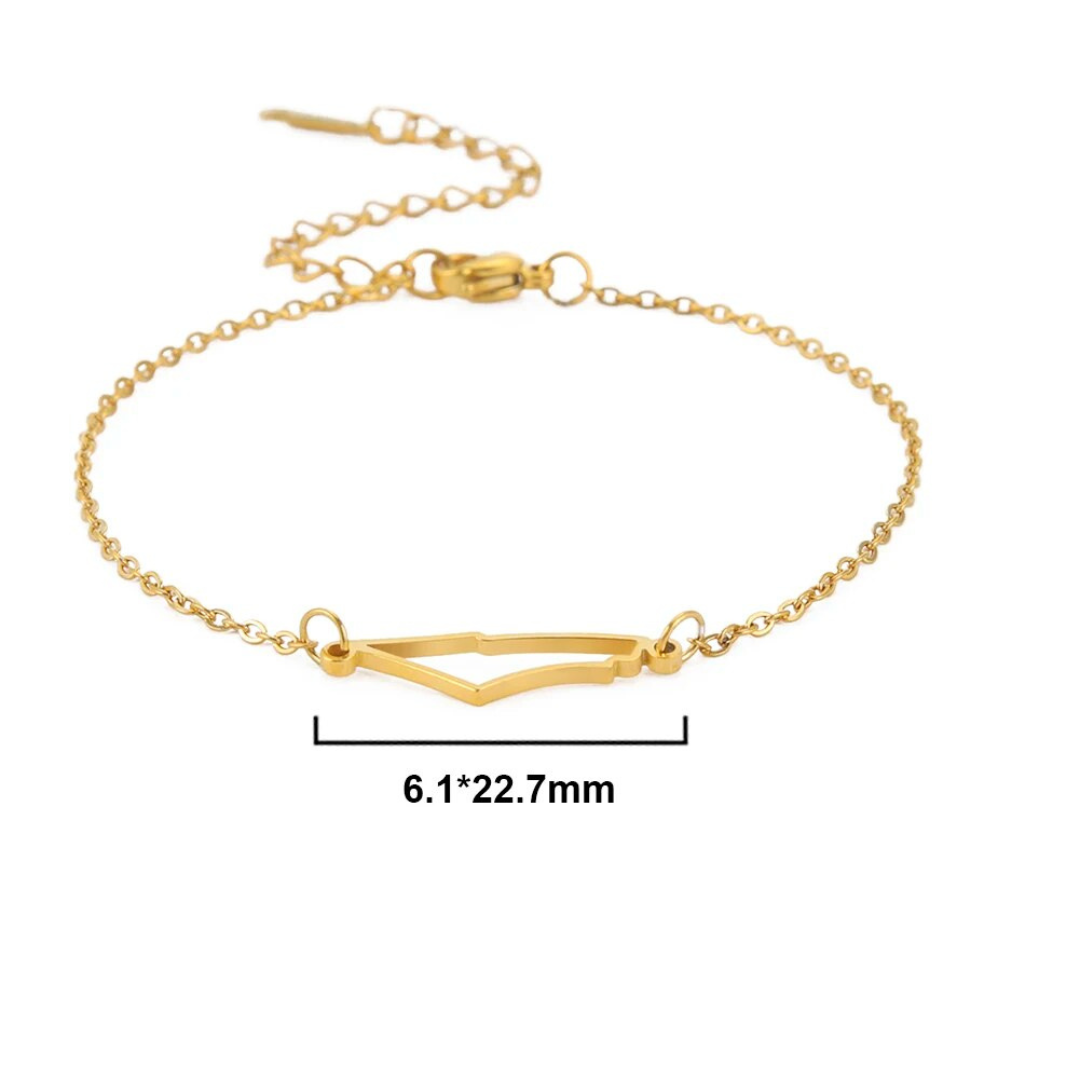 Goldenes Armband, geometrisches Design, verstellbar, Edelstahl, Schmuck für Damen.