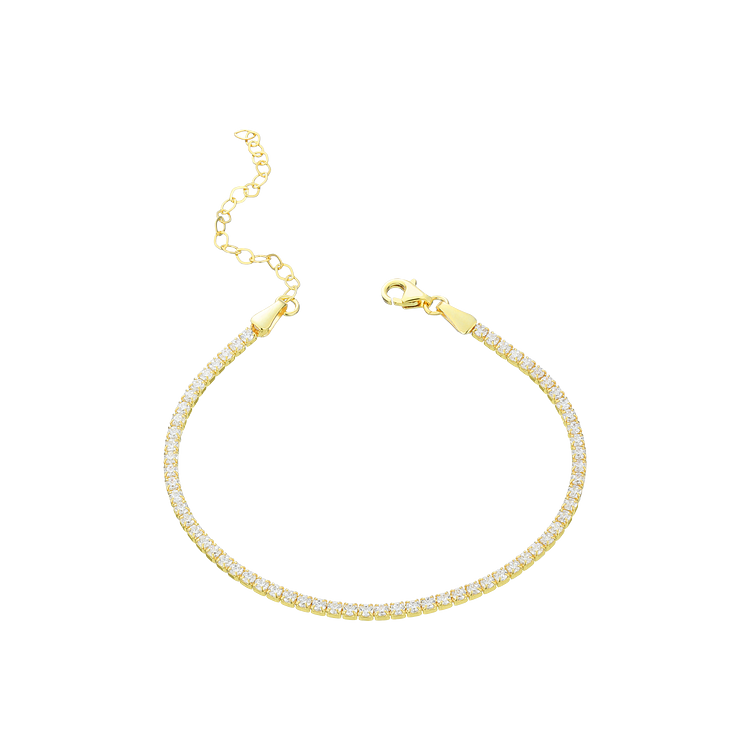 Goldenes Armband mit Zirkonia-Steinen, verstellbar, elegantes Schmuckstück für Damen.