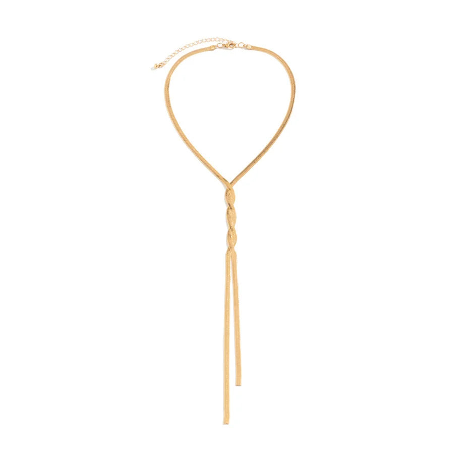 Geflochtener Leder-Bolo-Tie in Beige mit verstellbarem Verschluss für Damenmode.