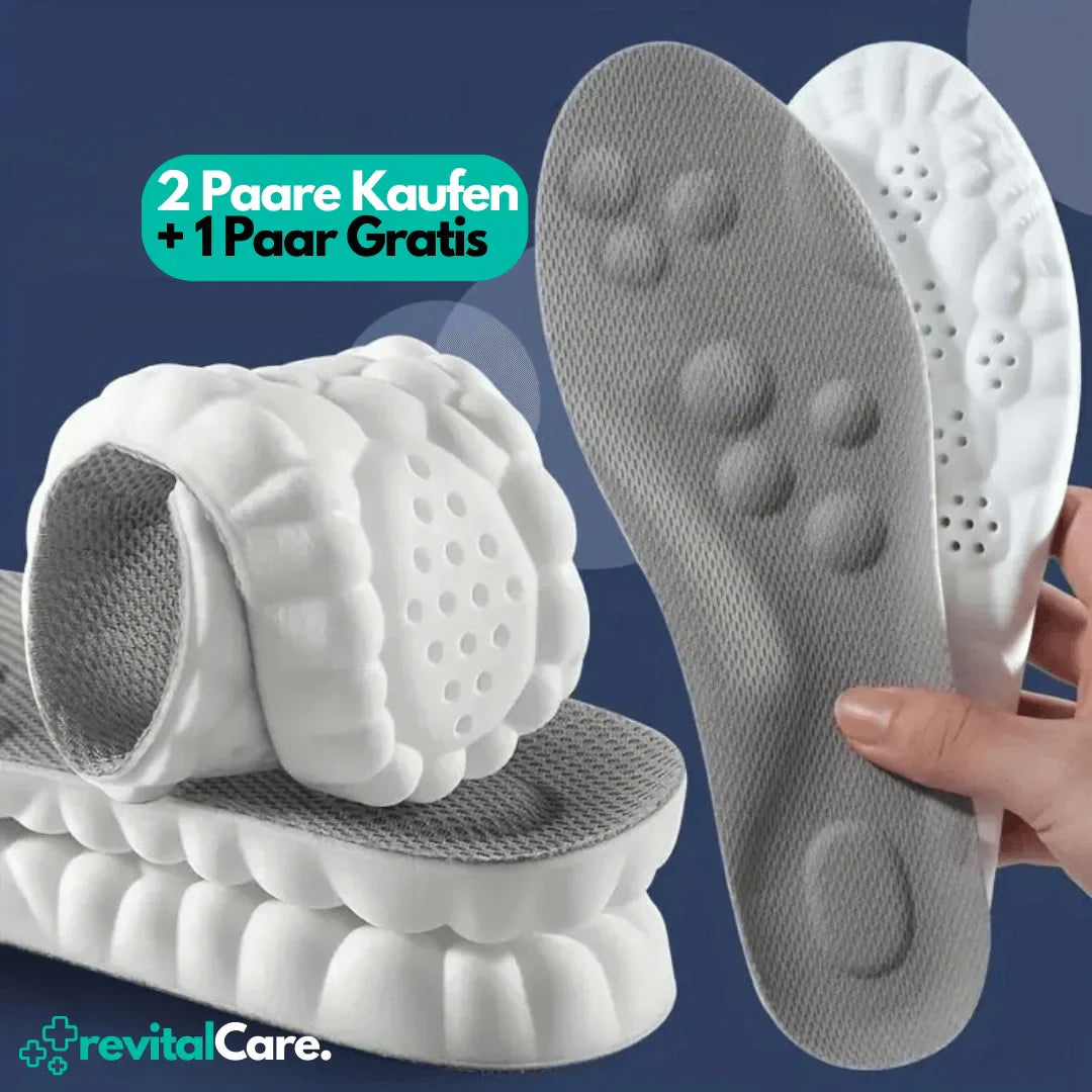 Weiße orthopädische Massagesandalen mit grauen Einlegesohlen, ergonomisch, für Fußkomfort.