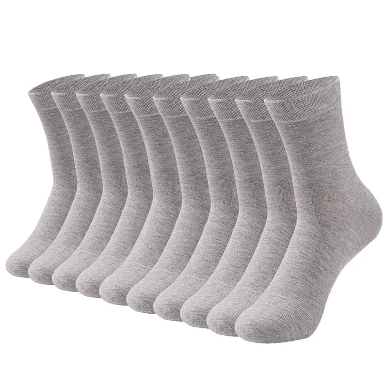 Zehn Paar graue Baumwollsocken, knöchelhoch, nahtlos, bequem, für Herren und Damen.