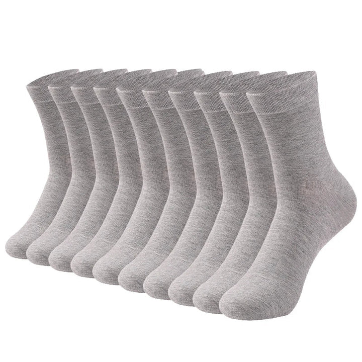 Zehn Paar graue Baumwollsocken, knöchelhoch, nahtlos, bequem, für Herren und Damen.