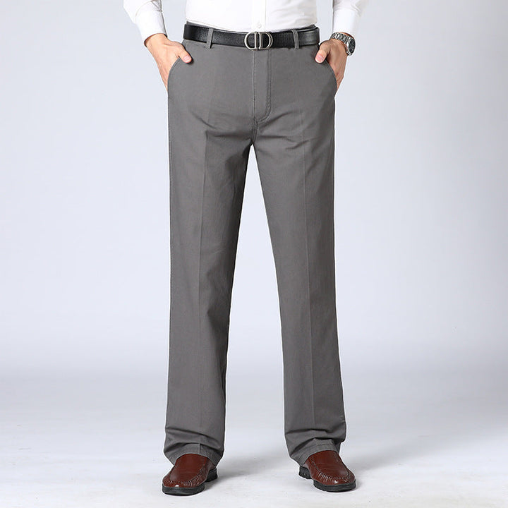 Graue Herren-Businesshose, elegant, aus Baumwolle, ideal für Büro und formelle Anlässe.