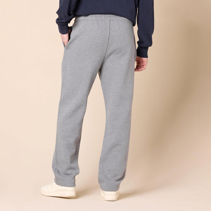 Graue Jogginghose Herren, bequem, Baumwolle, elastischer Bund, Freizeitmode, Rückansicht.