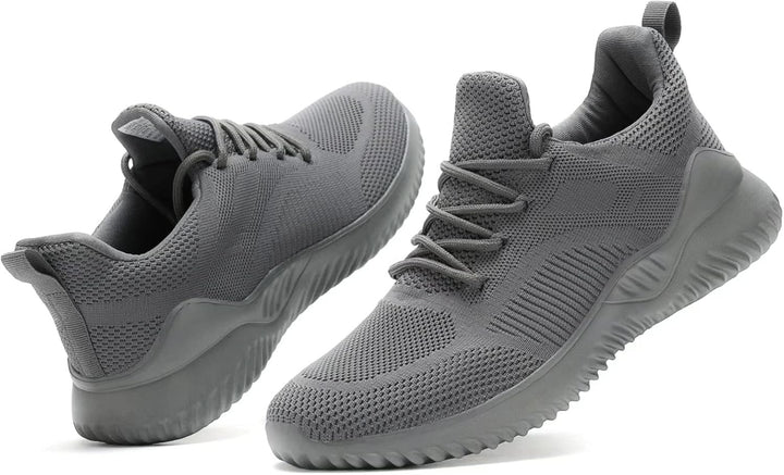 Graue Herren-Sneaker, atmungsaktiv, rutschfest, sportlich, modisch, bequem.