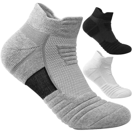 Graue, schwarze und weiße Sportsocken, atmungsaktiv, rutschfest, für Herren und Damen.