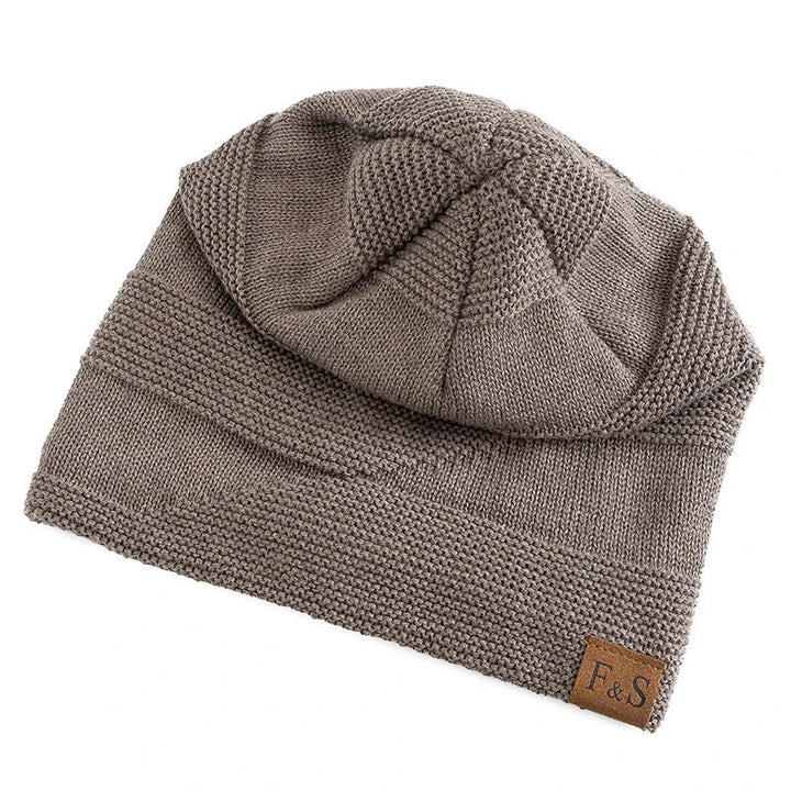 Unisex Strickmütze, grau, mit Futter, warm, lässig, Winter, Beanie, Label, Herren Damen.