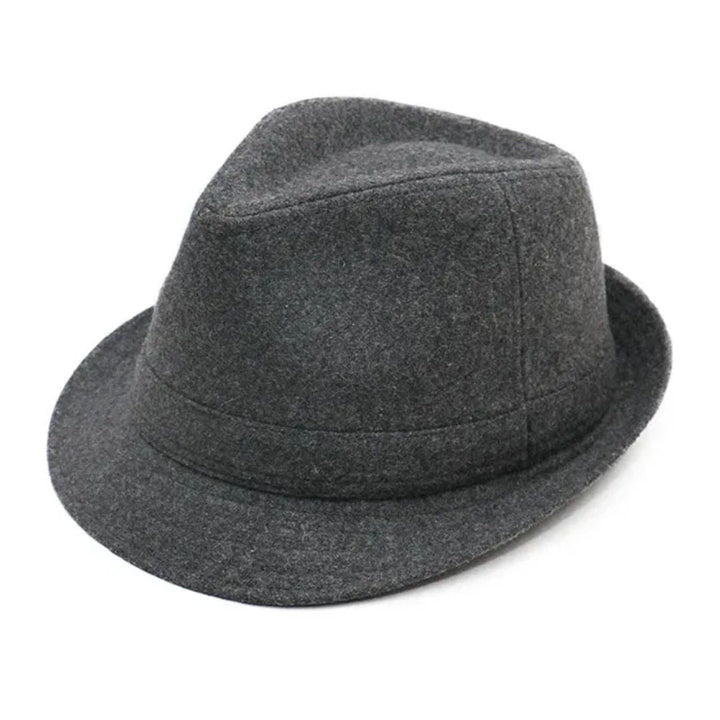 Dunkelgrauer Filzhut, Fedora-Stil, modisches Accessoire, Unisex, elegant und zeitlos.