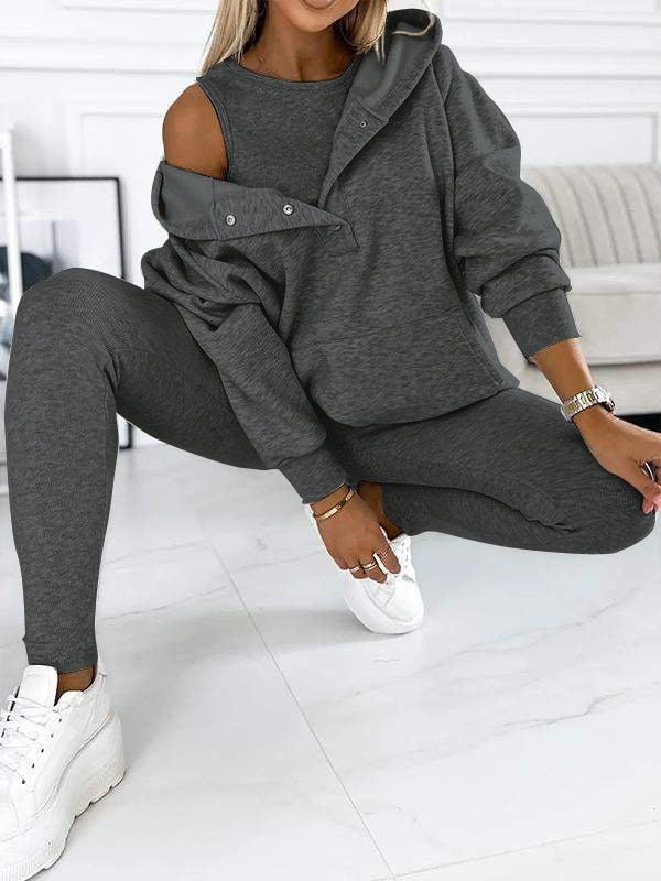 Grauer Damen-Jumpsuit, lässig und bequem, aus Baumwolle, ideal für Freizeitmode.