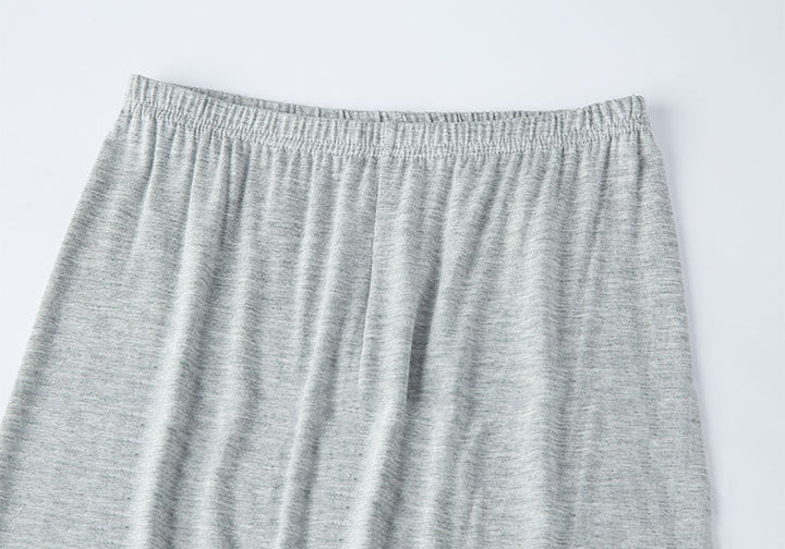 Grauer Baumwollrock mit elastischem Bund, bequem, lässig, Damenmode, Freizeitkleidung.