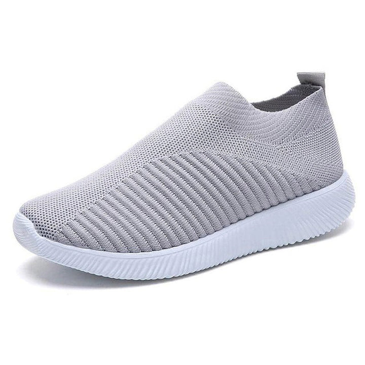 Grauer Sneaker aus Mesh, rutschfeste Sohle, atmungsaktiv, für Herren und Damen.