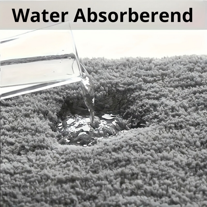 Grauer, wasserabsorbierender Teppich, Wasseraufnahme, rutschfest, Badezimmermatte.