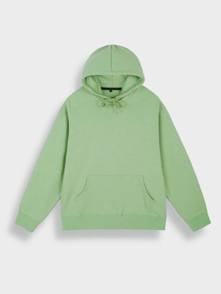 Grüner Kapuzenpullover aus Baumwolle, Unisex, lässig, modisch, ideal für Herbst und Winter.