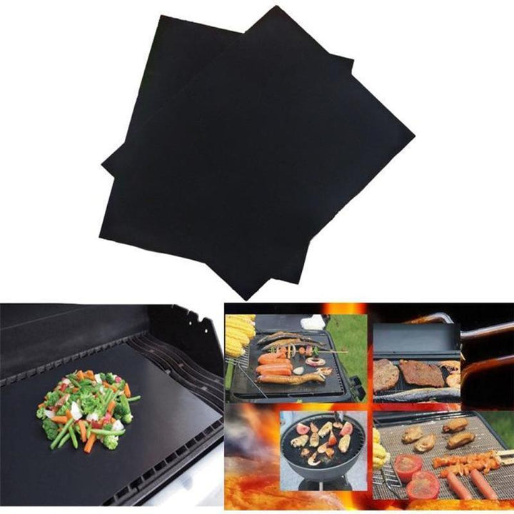 2er-Set Grillmatten, antihaftbeschichtet, schwarz, ideal zum Grillen und Backen.