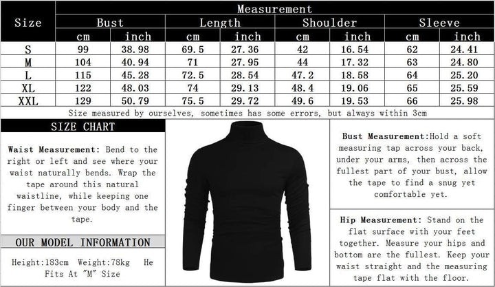 Größentabelle für Herrenhemden, Maße in cm und Zoll, Größen S bis XXL, Schwarz-Weiß-Design.